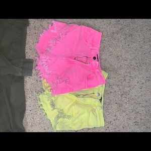 PINK AND YELLOW FASHION NOVA SHORTS